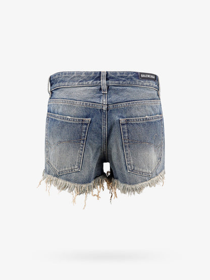 Balenciaga Denim Shorts With Back Logo Patch