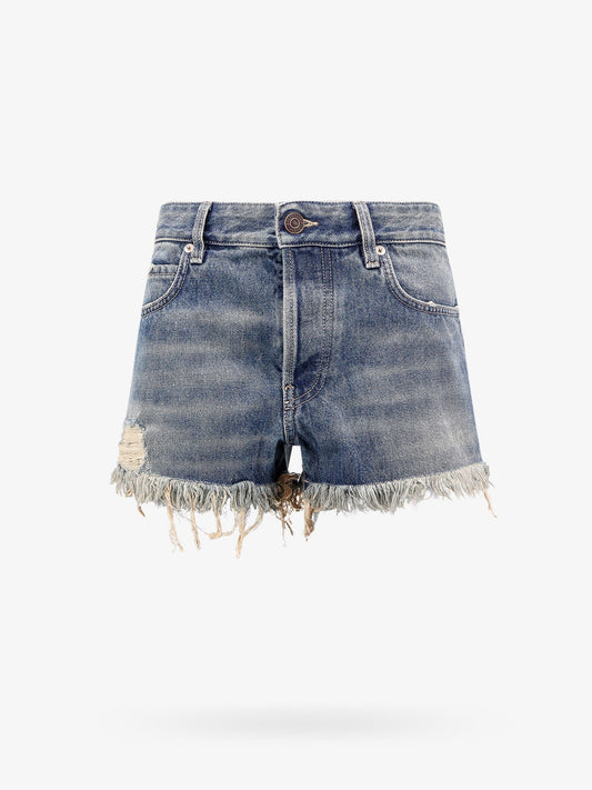 Balenciaga Denim Shorts With Back Logo Patch