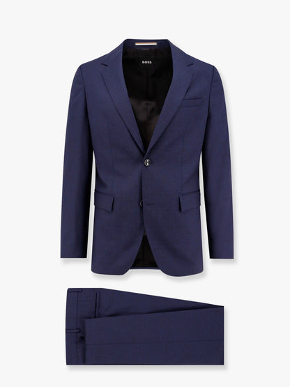 Boss Virgin Wool Suit With Classic Lapel