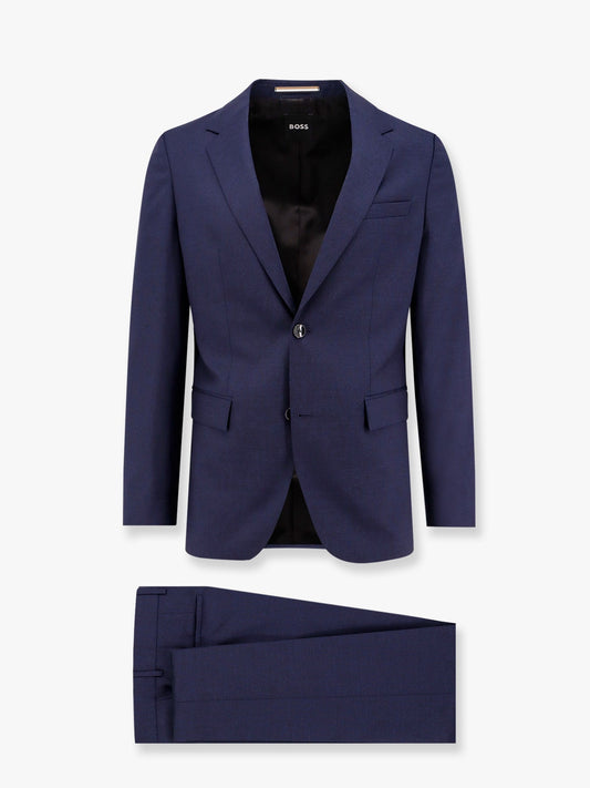 Boss Virgin Wool Suit With Classic Lapel