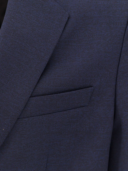 Boss Virgin Wool Suit With Classic Lapel