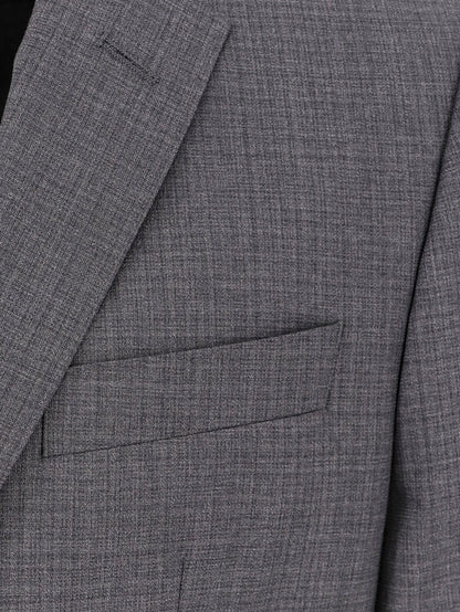 Boss Virgin Wool Suit With Classic Lapel