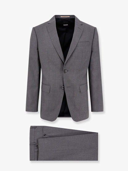 Boss Virgin Wool Suit With Classic Lapel