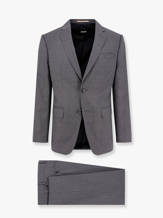 Boss Virgin Wool Suit With Classic Lapel