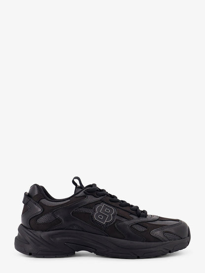 Boss Low Top Leaher Sneakers With Mesh Inserts