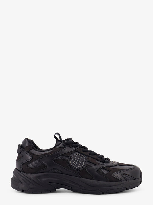 Boss Low Top Leaher Sneakers With Mesh Inserts