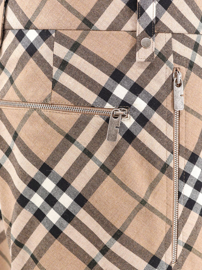 Burberry Wool Blend Trouser With Iconic Check Print