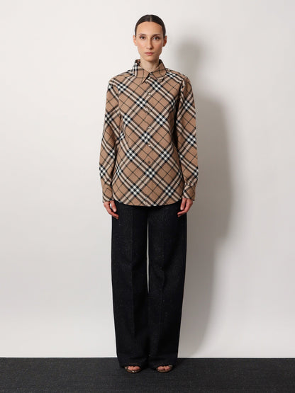 Burberry Check Wool Blend Shirt