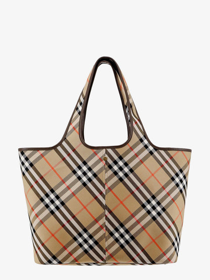 Burberry Canvas Shoulder Bag With Check Motif