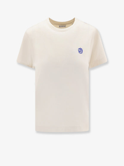 Burberry Cotton T Shirt With Frontal Embroidery