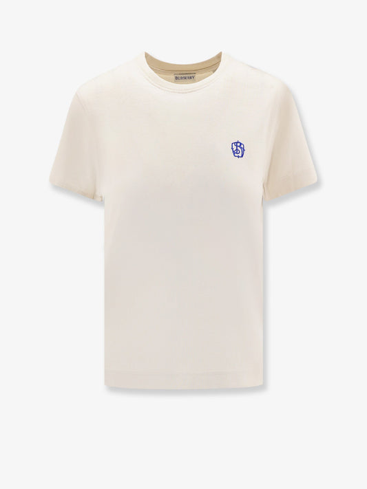 Burberry Cotton T Shirt With Frontal Embroidery