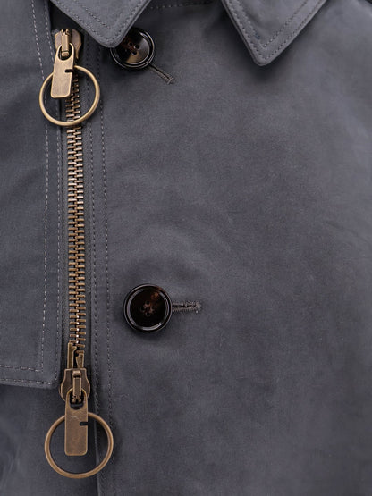 Burberry Cotton Blend Trench With Burrberry Check Lining