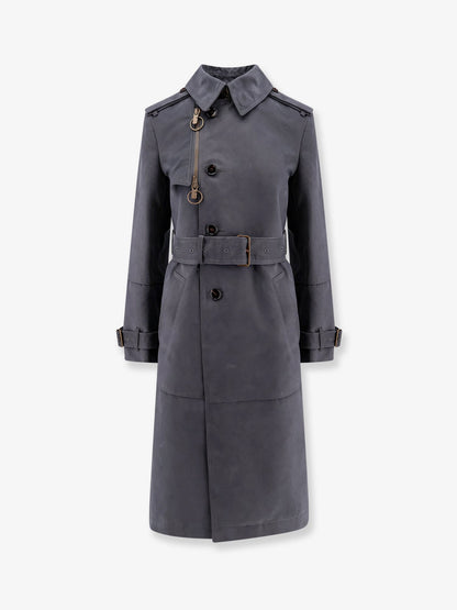 Burberry Cotton Blend Trench With Burrberry Check Lining