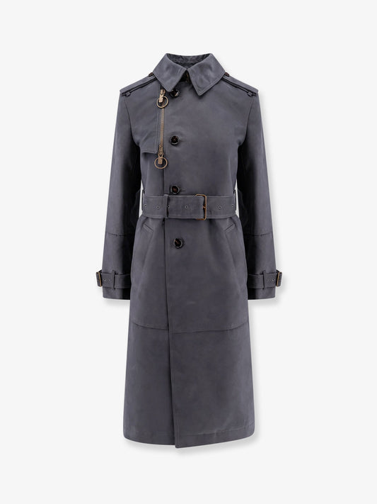 Burberry Cotton Blend Trench With Burrberry Check Lining