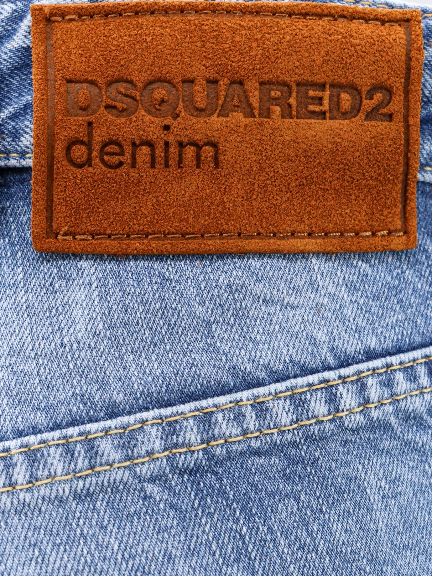 Dsquared2 Denim Jeans With Suede Logo Patch