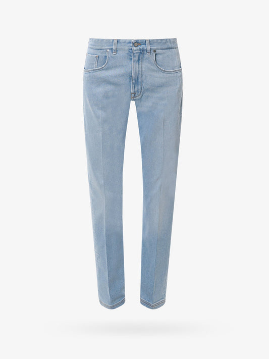 Fendi Cotton Jeans With Lateral Ff Print
