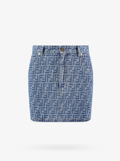 Fendi Ff Chambray Mini Skirt