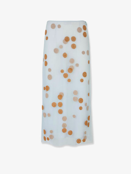 Fendi Tulle Skirt With All Over Macro Polka Dot Motif