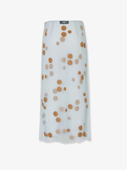 Fendi Tulle Skirt With All Over Macro Polka Dot Motif