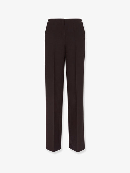 Fendi Virgin Wool Trousers With Metal Ff Details