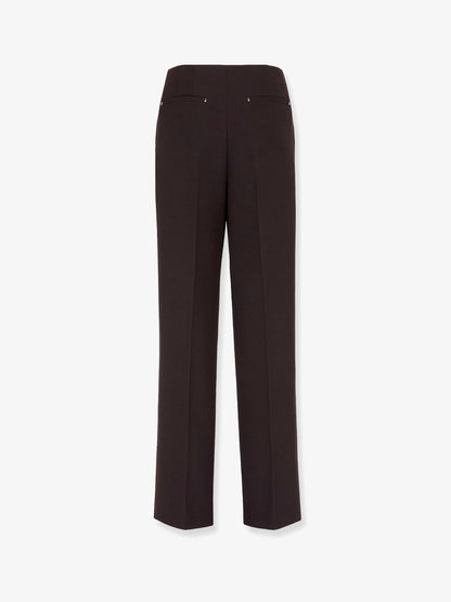 Fendi Virgin Wool Trousers With Metal Ff Details