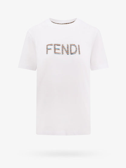 Fendi Cotton T Shirt With Frontal Logo