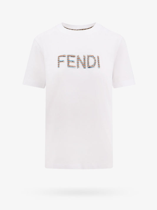 Fendi Cotton T Shirt With Frontal Logo