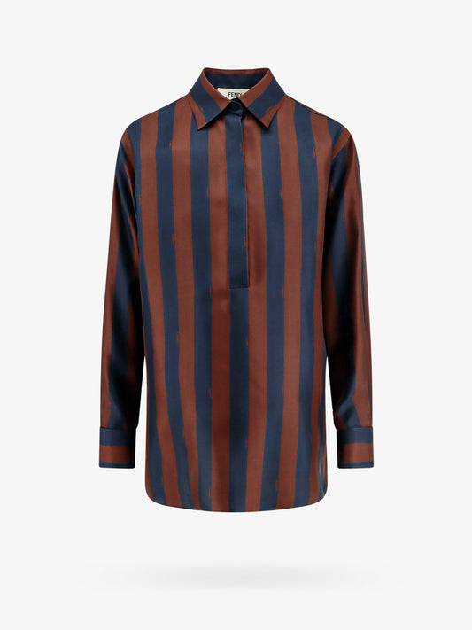 Fendi Silk Shirt With Pequin Stripes
