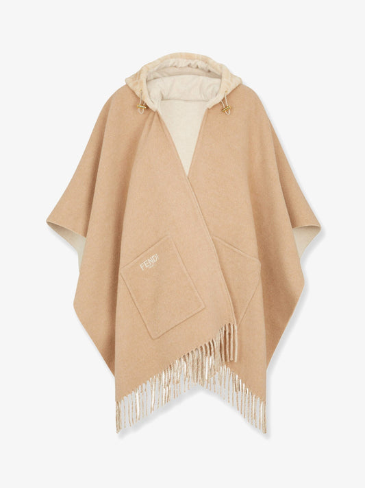 Fendi Double Cashmere And Wool Poncho