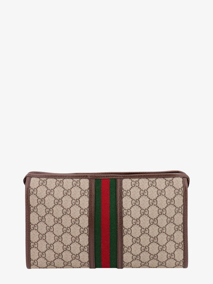 Gucci Gg Supreme Fabric And Leather Beauty Case