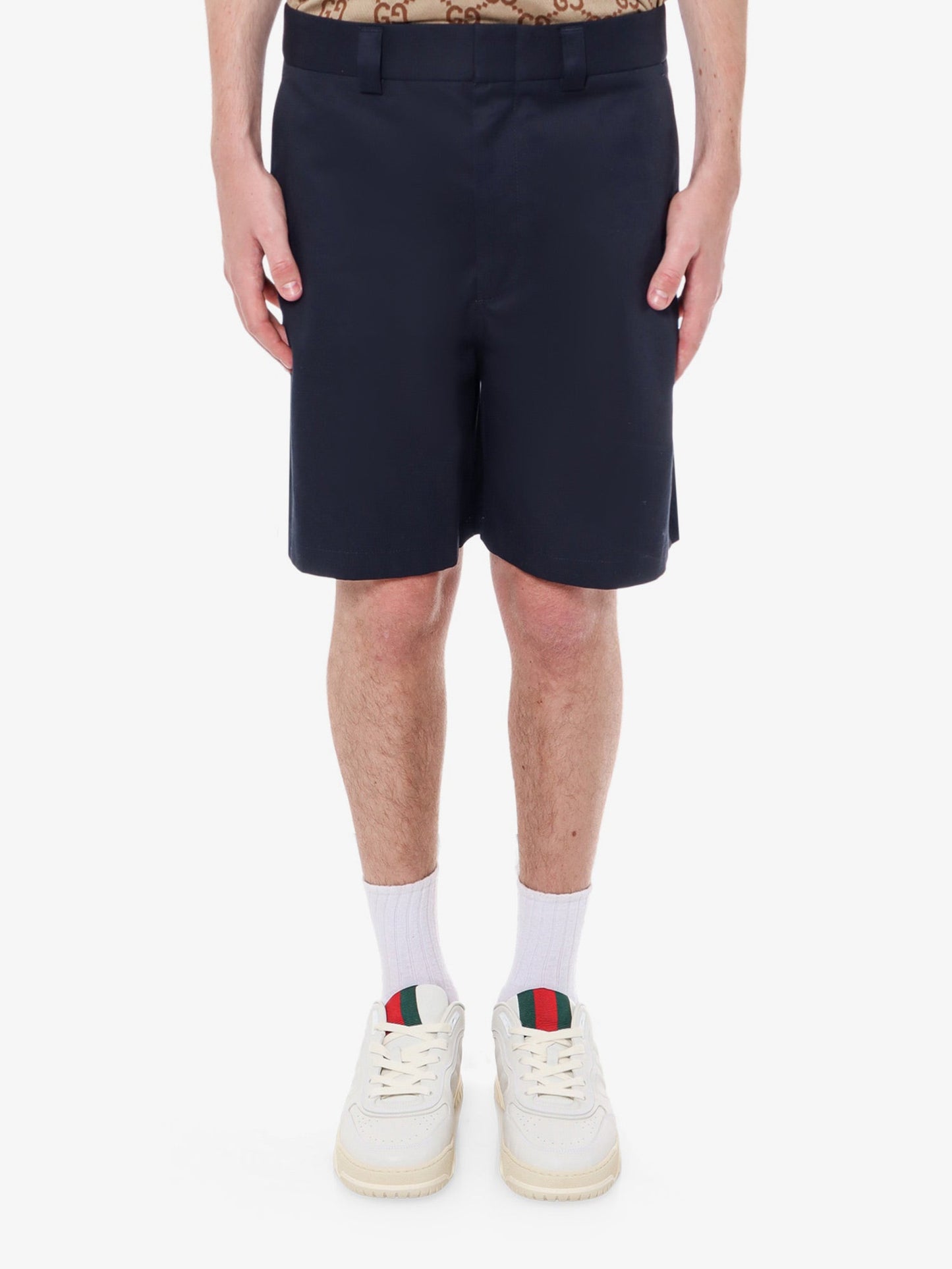 Gucci Cotton Bermuda Shorts With Web Detail