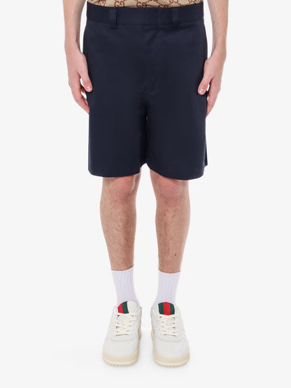 Gucci Cotton Bermuda Shorts With Web Detail