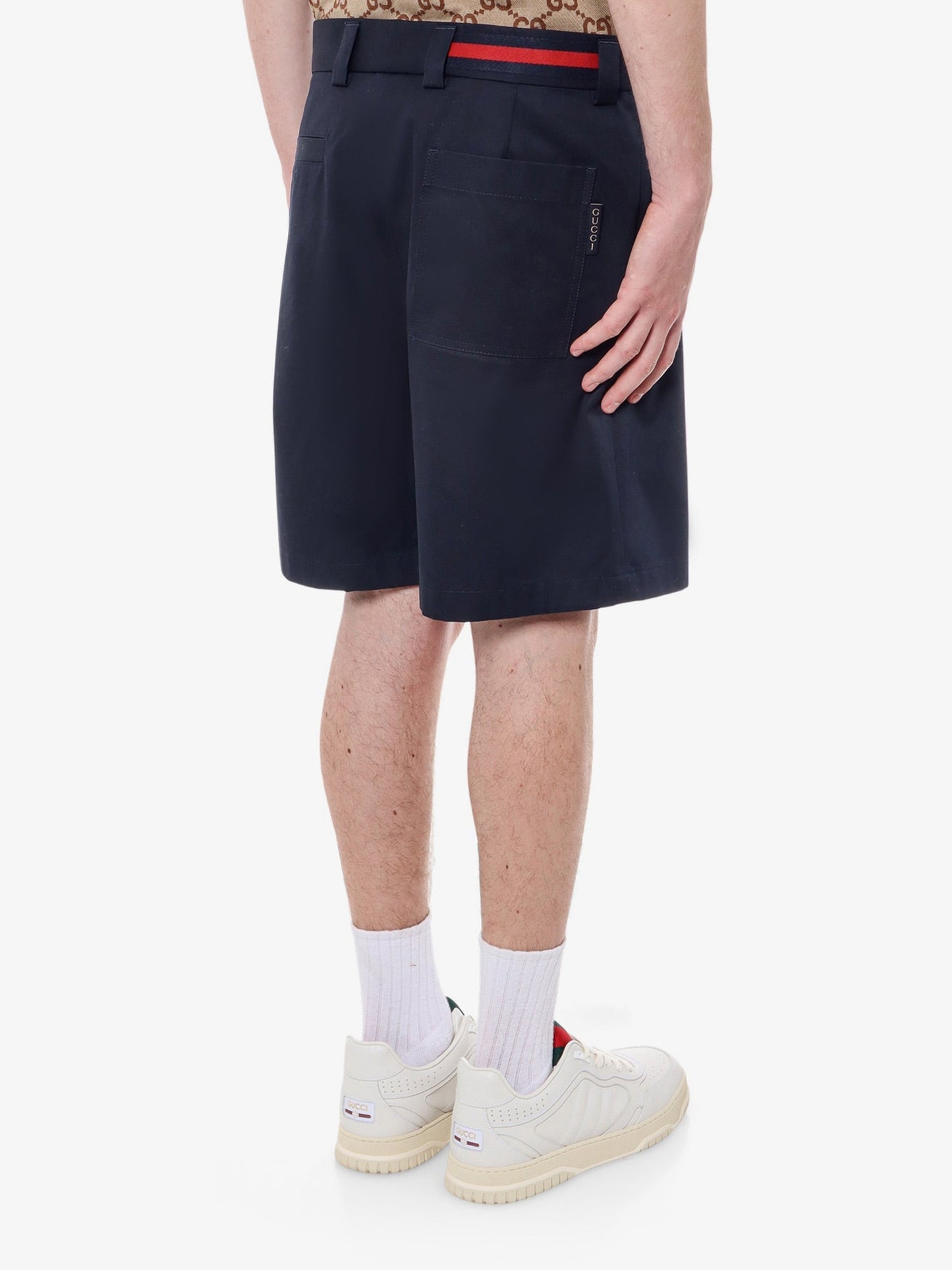 Gucci Cotton Bermuda Shorts With Web Detail