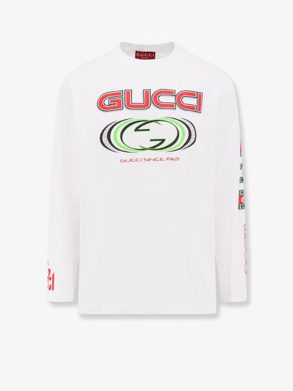 Gucci Cotton T Shirt With Frontal Gg Print