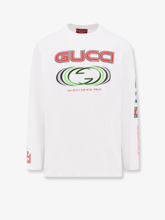 Gucci Cotton T Shirt With Frontal Gg Print