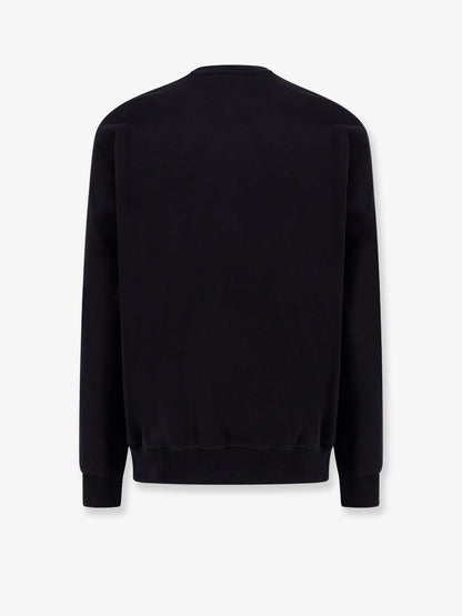 Gucci Cotton Sweatshirt Crew Neck With Ribbed Profiles And Gucci Logo Print On The Front