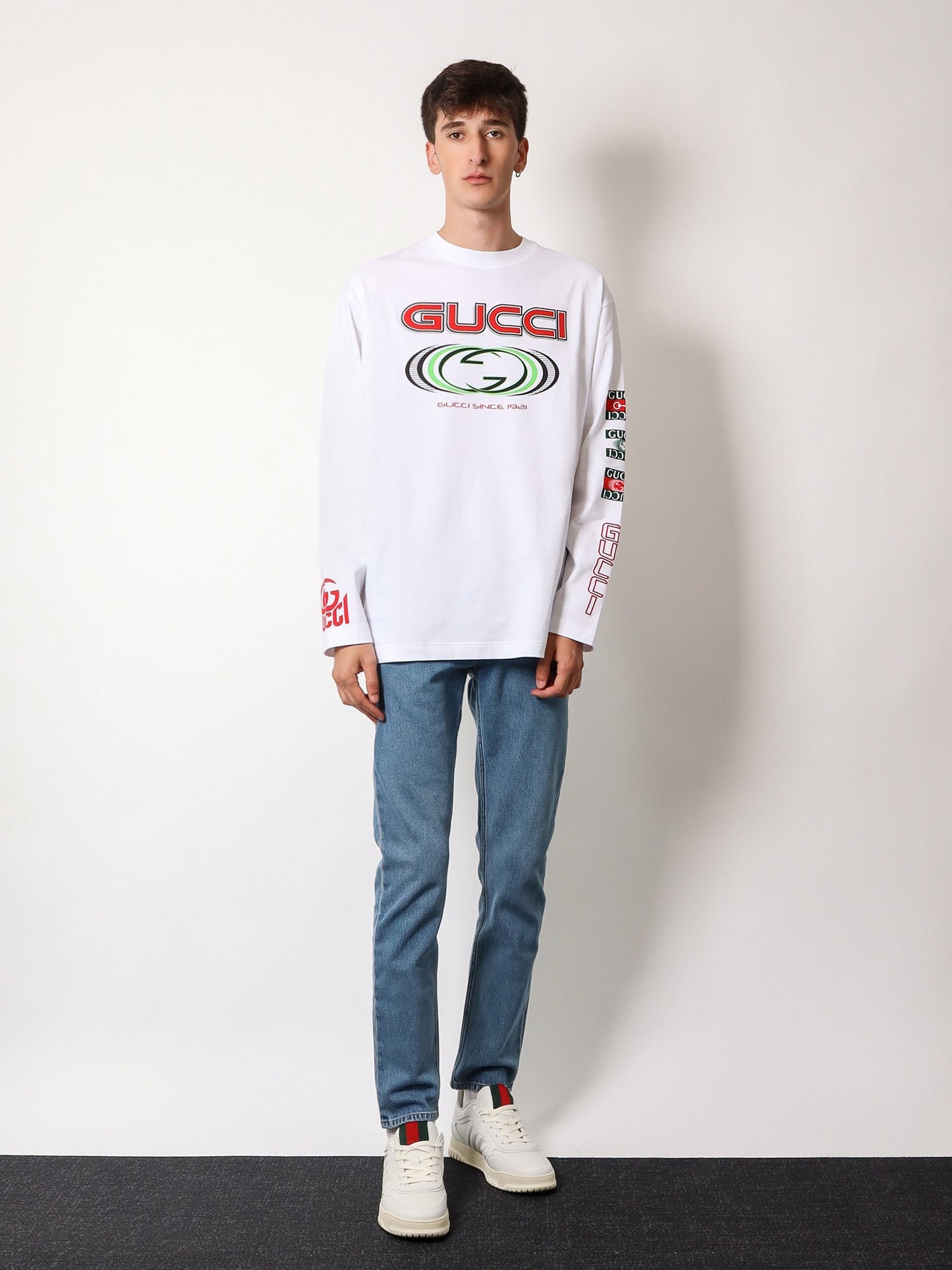 Gucci Cotton Jeans With Back Logo Patch