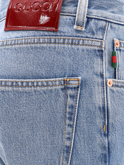 Gucci Cotton Jeans With Back Logo Patch