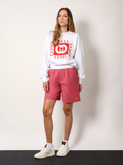 Gucci Cotton Sweatshirt With Frontal Flocked Logo