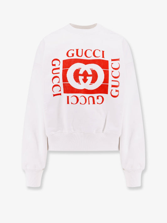 Gucci Cotton Sweatshirt With Frontal Flocked Logo