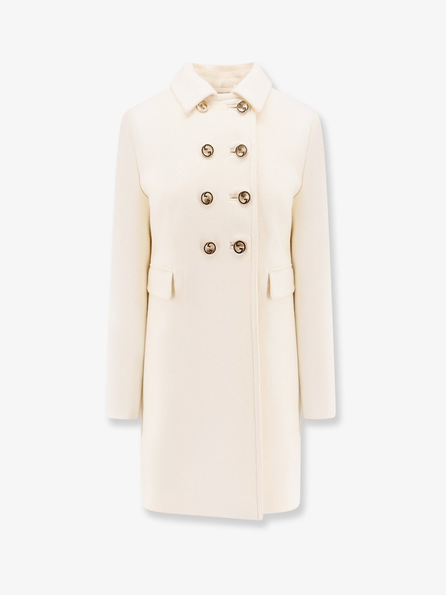 Gucci Wool Coat With Interlocking Gg Buttons