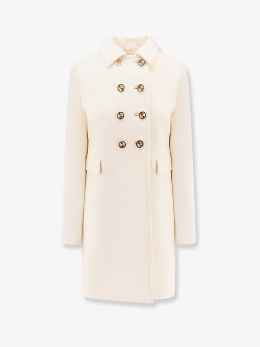 Gucci Wool Coat With Interlocking Gg Buttons