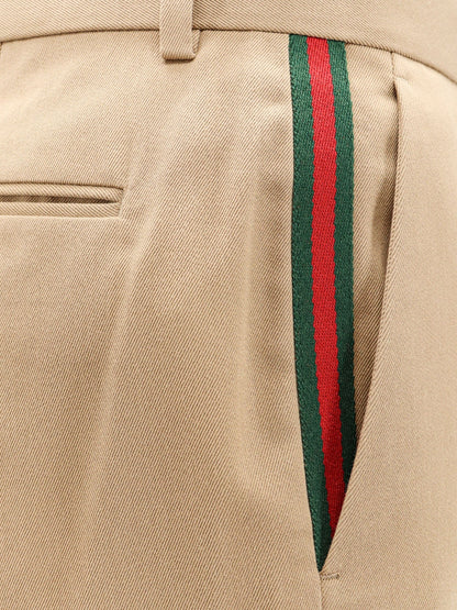 Gucci Cotton Trouser With Web Band Detail