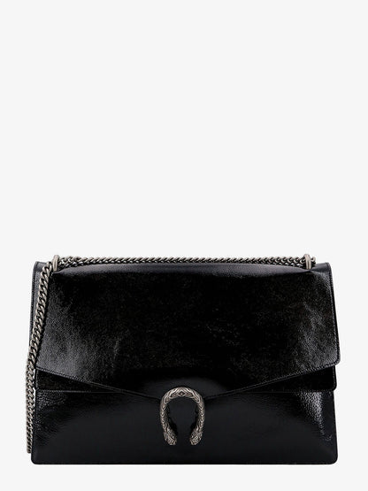 Gucci Patent Leather Shoulder Bag With Iconic Tiger's Head