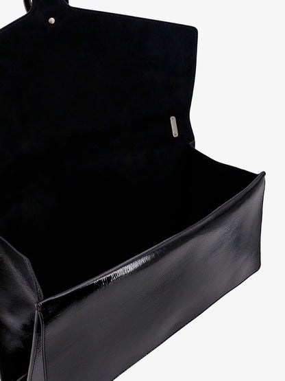 Gucci Patent Leather Shoulder Bag With Iconic Tiger's Head