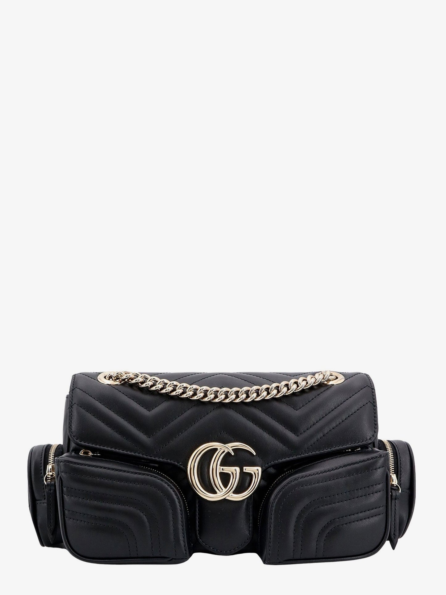 Gucci Matelassé Leather Shoulder Bag With Multipockets Detail