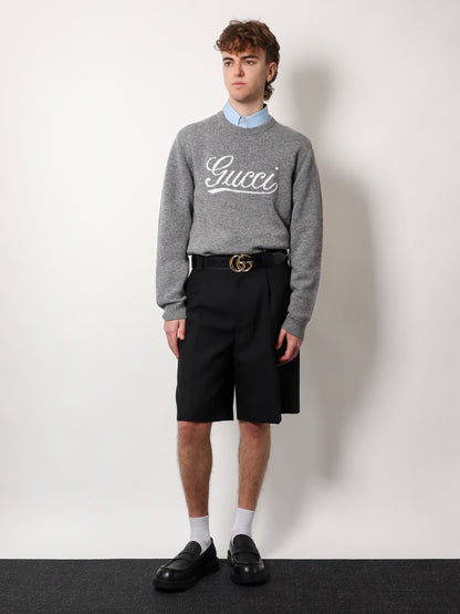 Gucci Wool Sweater With Gucci Inlay On The Front
