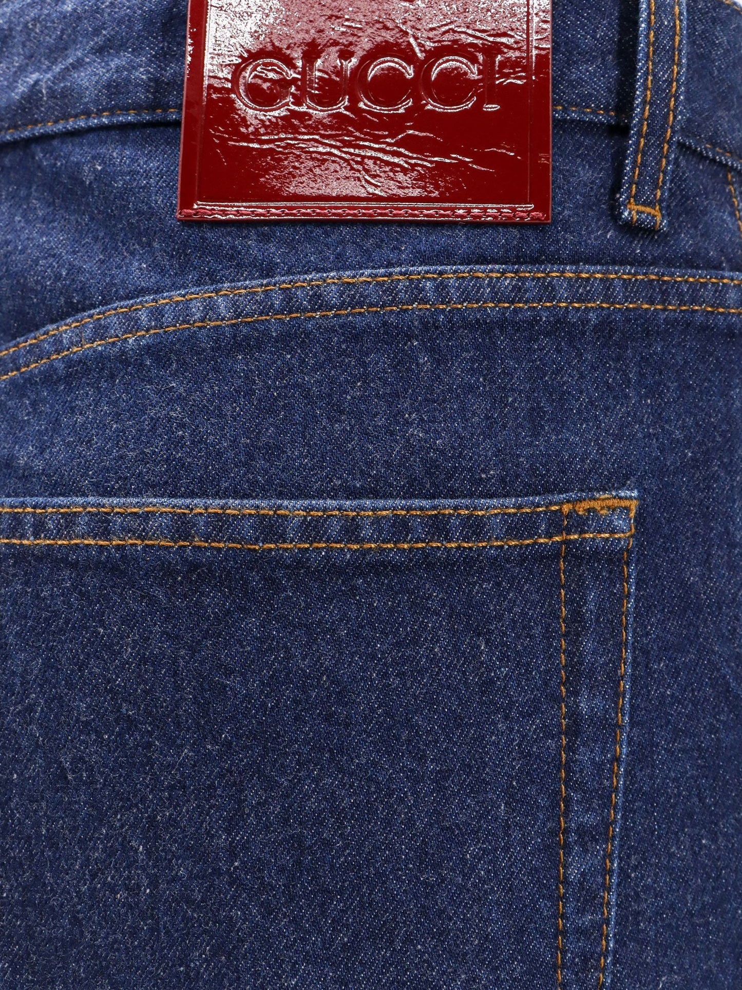 Gucci Cotton Jeans With Back Logo Patch