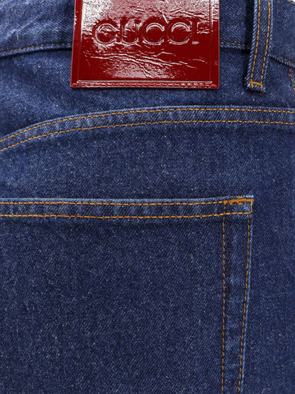 Gucci Cotton Jeans With Back Logo Patch