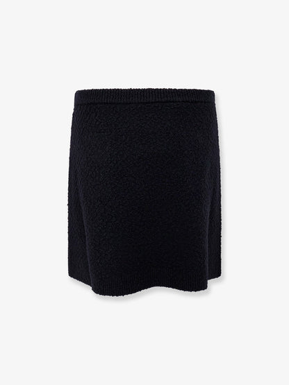 Gucci Wool Skirt With Bouclé Effect, Mini Lenght And Pockets With Ribbed Profiles And Gg Enamelled Buttons